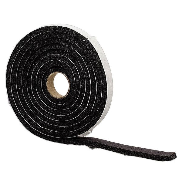 Zoro Select Foam Tape, 10 ft., Black, Sponge 5MFG8