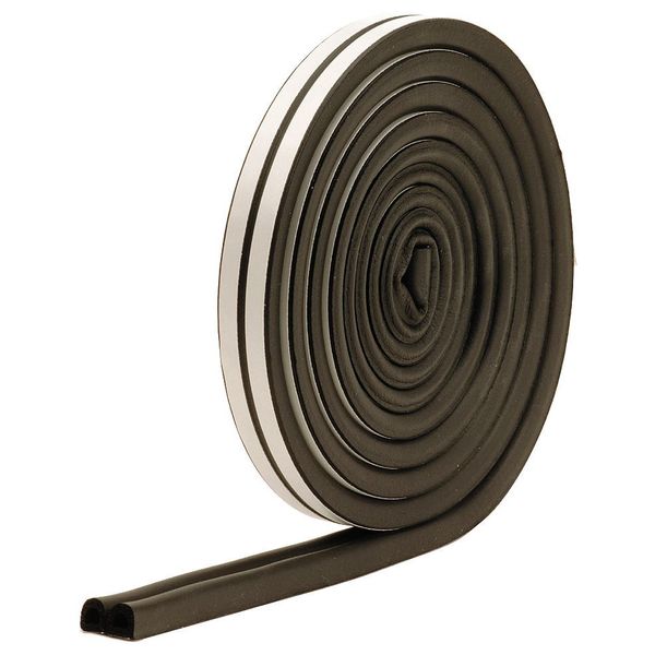 Zoro Select Weatherstrip, D, Black, Length 17 Ft. 5MFK9