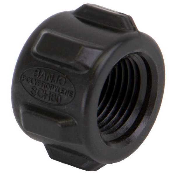 Zoro Select Cap, Polypropylene, 3/8", Schedule 80, 300 psi Max Pressure CAP038