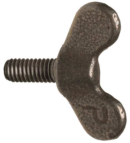 Zoro Select Thumb Screw, 5/16"-18 Thread Size, Wing/Spade, Plain Iron, 3/4 in Head Ht, 1 in Lg, 25 PK 1-DEL-07-M7-