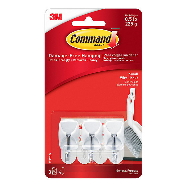 Command™ Wire Hooks 17067CLR-OFEF, Small, Clear, 0.5 lb (225 g), 5