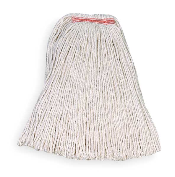 Rubbermaid Commercial 1 in String Wet Mop, 32 oz Dry Wt, Slide On Connection, Cut-End, White, Cotton FGF11900WH00