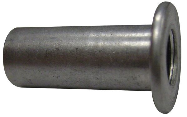 Zoro Select Rivet Nut, 1/4"-20 Thread Size, 0.475 in Flange Dia., 0.627 in L, Steel, 50 PK U69136.025.0080
