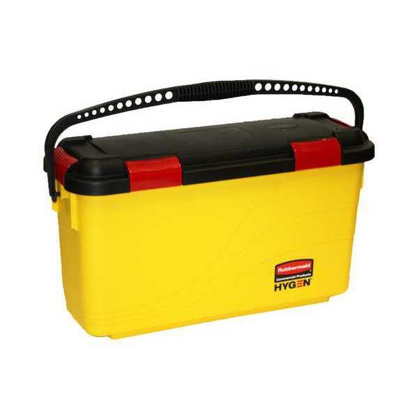 Rubbermaid Commercial 1 gal Rectangular Charging Bucket, 12 13/64 in H, Yellow, Plastic FGQ95088YEL