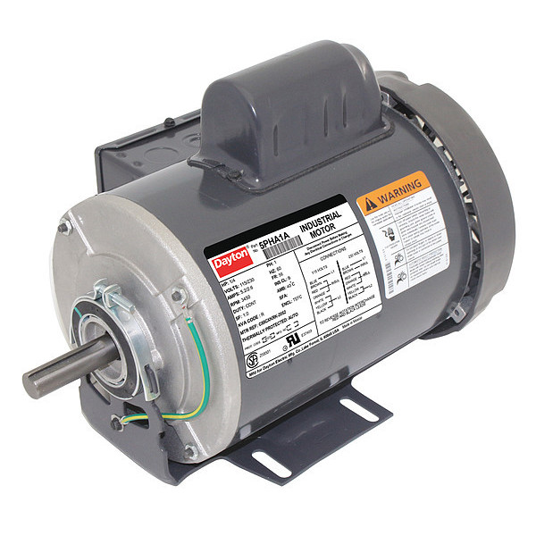 Dayton Capacitor-Start General Purpose Motor, 1/4 HP, 56 Frame, 115/230V AC Voltage, 3,450 Nameplate RPM 5PHA1A