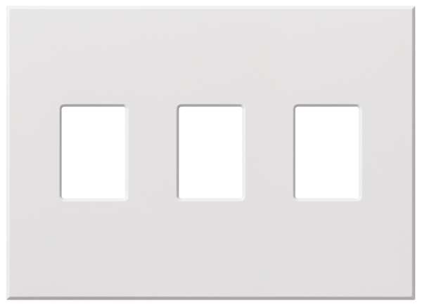 Lutron Architectural Wall Plates, Number of Gangs: 3 Plastic, Matte Finish, White VWP-3-WH