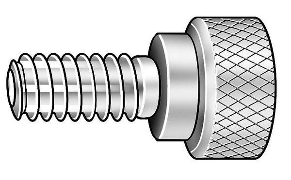 Zoro Select Thumb Screw, 5/16"-18 Thread Size, Round, Black Oxide Steel, 1/4 in Head Ht, 1 1/4 in Lg Z1068