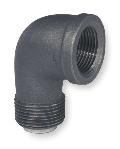 Zoro Select Malleable Iron 90 Degree Street Elbow, 1/2 in x 1/2 Fitting Pipe Size, Female NPT x Male NPT, 1 Pack 5P460