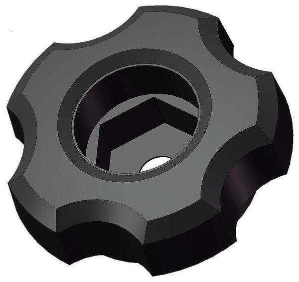 Innovative Components Snap Lock Fluted Knob, #10 Thread Size, 1-3/8" Dia. GNH10HEXF2-----