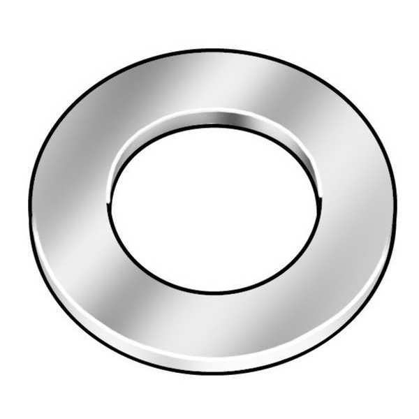 Zoro Select Flat Washer, Fits Bolt Size 1/4" , 18-8 Stainless Steel Plain Finish, 10 PK Z9095SS