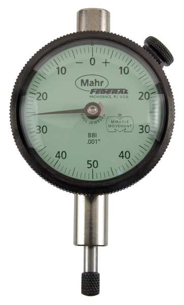 Mahr Dial Indicator, 0 to 0.250 In, 0-50-0 2011141
