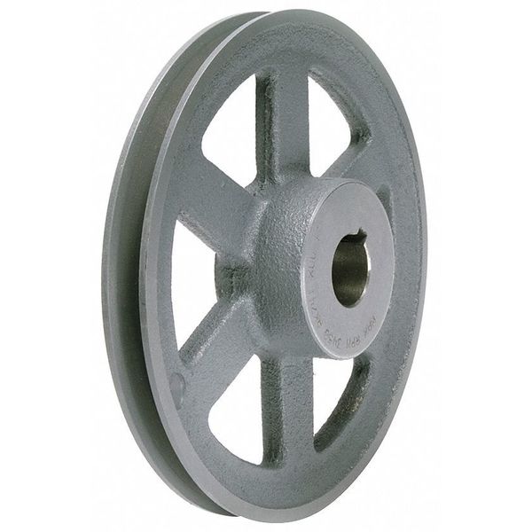 Zoro Select 7/8" Fixed Bore 1 Groove Standard V-Belt Pulley 9.25" OD AK9478