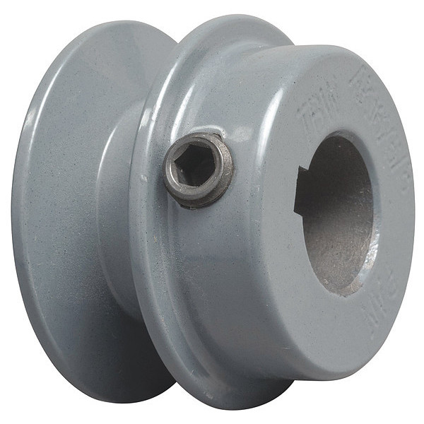 Zoro Select 5/8" Fixed Bore 1 Groove Standard V-Belt Pulley 2.15 in OD BK2058