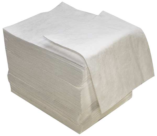 Spilfyter Absorbent Pad, 24 gal, 16 in x 18 in, Oil-Based Liquids, White, Polypropylene SFO-72BX