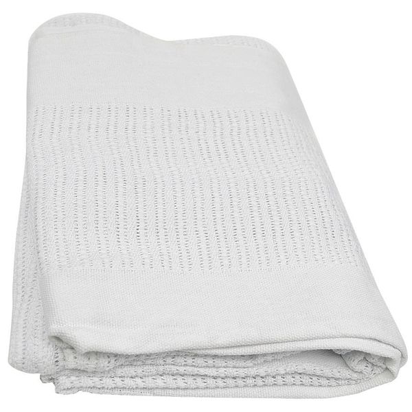 R & R Textile Thermal Blanket, Twin, 66x90 In., White X51000