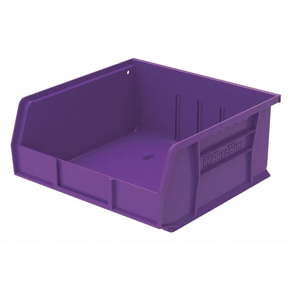 Akro-Mils 50 lb Hang & Stack Storage Bin, Plastic, 11 in W, 5 in H, 10 7/8 in L, Purple 30235PURPL
