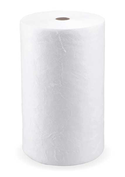Oil-Dri Absorbent Roll, 36 gal, 30 in x 150 ft, Oil-Based Liquids, White, Polypropylene L90781