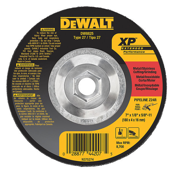 Dewalt 7" X 1/8" X 5/8"-11 XP Grinding wheel DW8825
