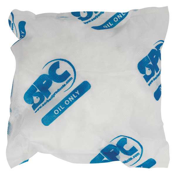 Brady Absorbent Pillow, 15 gal, 9 in x 9 in, Oil Only, White OIL99