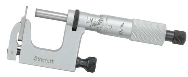 Starrett Interchangeable Anvil Micrometer, 0 to 1" 220XRL-1