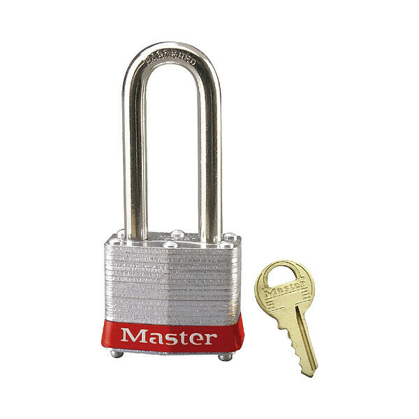 Master Lock Lockout Padlock, KD, Red, 1-1/4"H 3LHRED