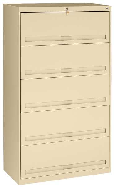 Tennsco 36" W 0 Drawer File Cabinet, Champ/Putty, Letter/Legal FS351LPY