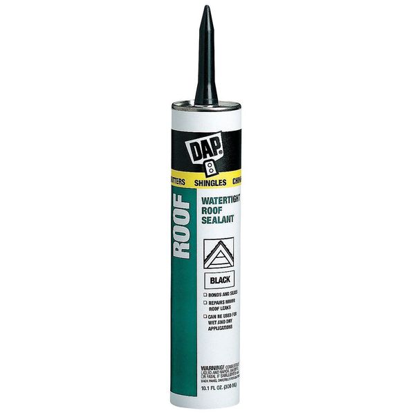 Dap Waterproof Roof Sealant, 10.1 oz, Cartridge, Black, Asphalt Base 18268