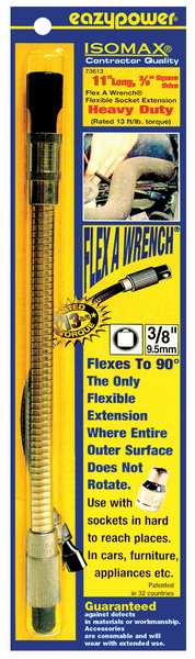 Eazypower 1 Piece Flexible Extension, 3/8" 73613