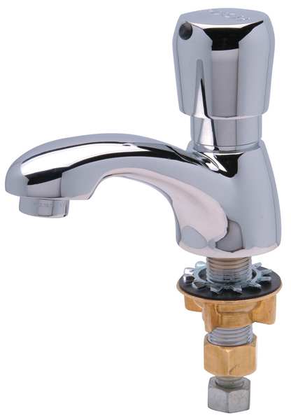 Zurn Metering Single Hole Mount, 1 Hole Low Arc Bathroom Faucet, Polished chrome Z86100-XL-MY