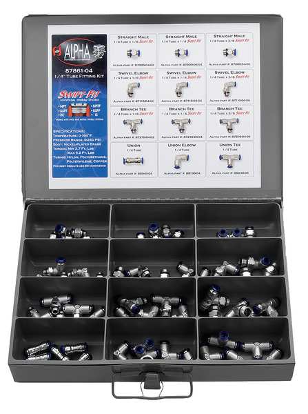 Aignep Usa PTC Fittings Kit, 60 Pieces, 6mm Size 50861N-6