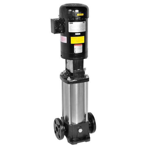 Dayton Multi-Stage Booster Pump, 3 hp, 208 to 240/480V AC, 3 Phase, 1-1/4 in Flanged Inlet Size, 17 Stage 5UWK0