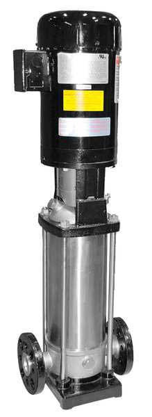 Dayton Multi-Stage Booster Pump, 3 hp, 208 to 240/480V AC, 3 Phase, 1-1/4 in Flanged Inlet Size, 17 Stage 5UWL6
