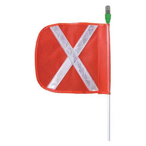 Checkers Warning Whip, HD, 5 Ft, X Flag and Socket FS5XL-O
