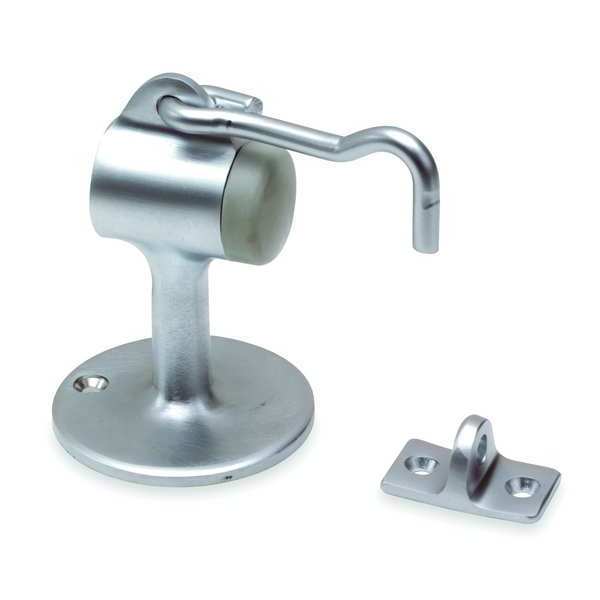 Zoro Select Hook-Style Door Holder, 2-7/32In, Stn Chrm 5U616