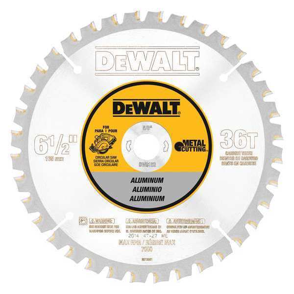 Dewalt 6-1/2" 36T Aluminum Cutting Saw Blade 5/8" Arbor DW9152