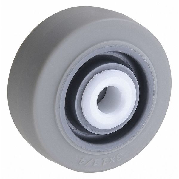 Zoro Select Caster Wheel, TPR, 3 in., 200 lb., Gray Core XS0305108