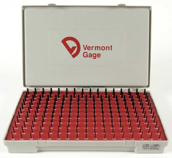 Vermont Gage Pin Gage Set, Plus, 1.31-4.99mm, Black 902300200