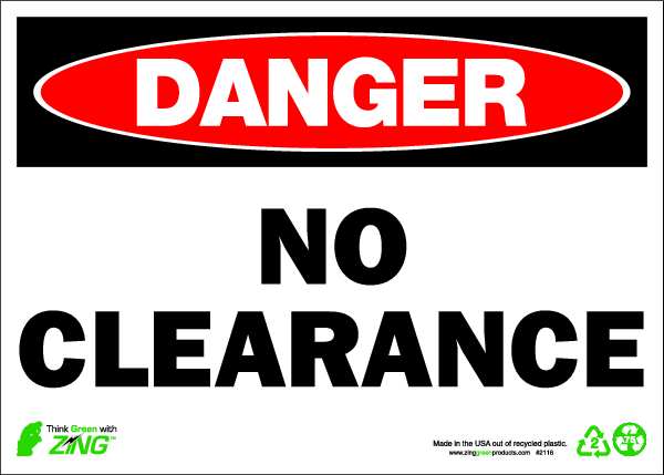 Zing Danger Sign, 10 x 14In, R and BK/WHT, ENG, 2116 2116