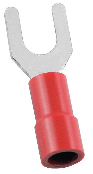 Power First 22-16 AWG Vinyl Fork Terminal #6 Stud PK100 5WHE4