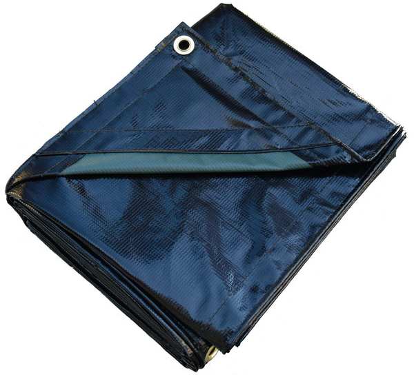 Zoro Select 7 ft 4 in x 9 ft 6 in Standard Duty 15 Mil Tarp, Black, Vinyl 5WTW5