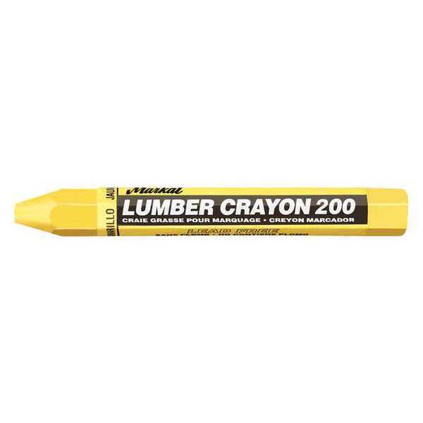 Markal Lumber Crayon, Large Tip, Yellow Color Family, Clay, 12 PK 80351