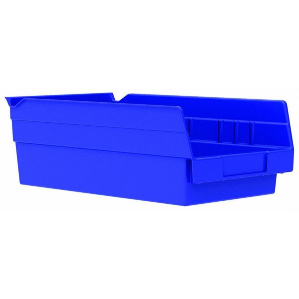 Akro-Mils 15 lb Shelf Storage Bin, Plastic, 6 5/8 in W, 4 in H, 11 5/8 in L, Blue 30130BLUE