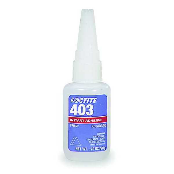 Loctite Instant Adhesive, 403 Series, Ultra Clear, 0.7 fl oz, Bottle 135433
