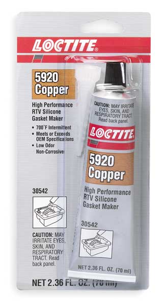 Loctite Oil-Resistant, Noncorrosive RTV Silicone Gasket Maker, 70 mL, Copper 198818