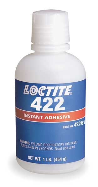 Loctite Instant Adhesive, 422 Series, Clear, 1 lb, Bottle 233929