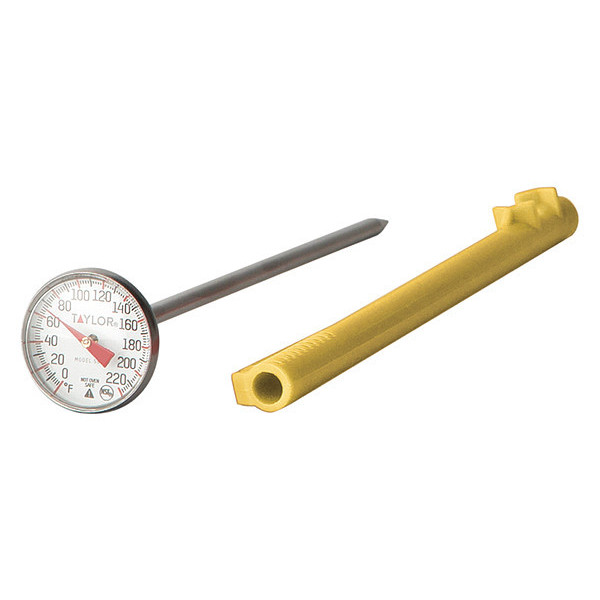 Taylor 5" Stem Analog Dial Pocket Thermometer, 0 Degrees to 220 Degrees F 3621