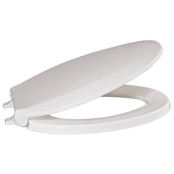 Centoco Toilet Seat, With Cover, Plastic, Elongated, White AMFR800STSS-001