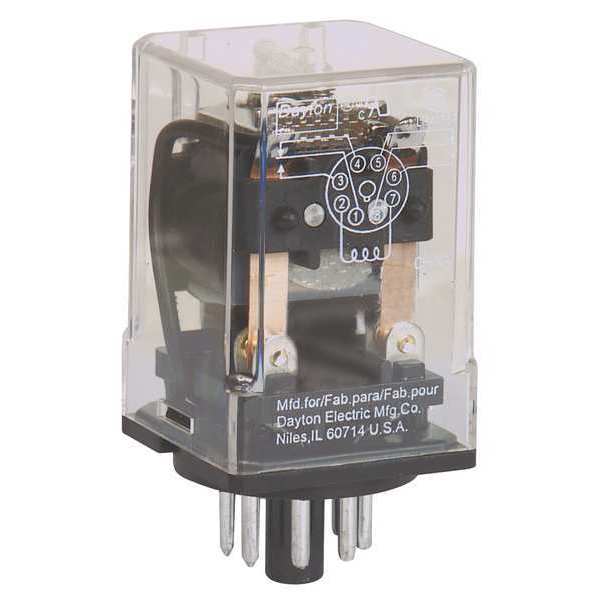 Dayton General Purpose Relay, 240V AC Coil Volts, Octal, 8 Pin, DPDT 3X740