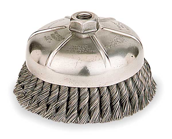 3 Crimped Wire Cup Brush, .014 Steel Fill, 5/8-11 UNC Nut - 13245