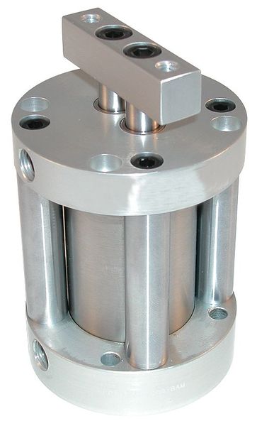 Speedaire Air Cylinder, 1 1/2 in Bore, 1 in Stroke, Compact Double Acting 5YCZ5